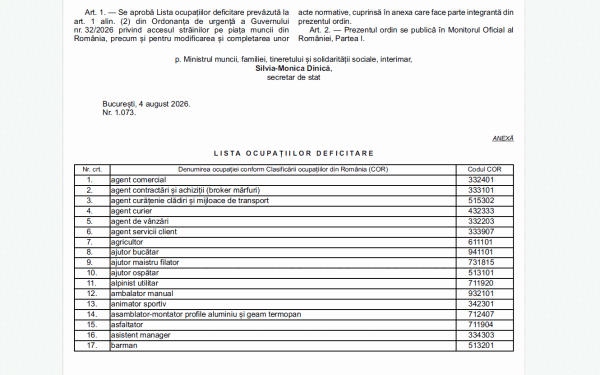 România deschide ușa străinilor: Joburi noi pe lista deficitarelor