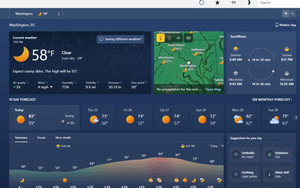 Windows 11: Aplicația meteo, un monstru de 1GB RAM