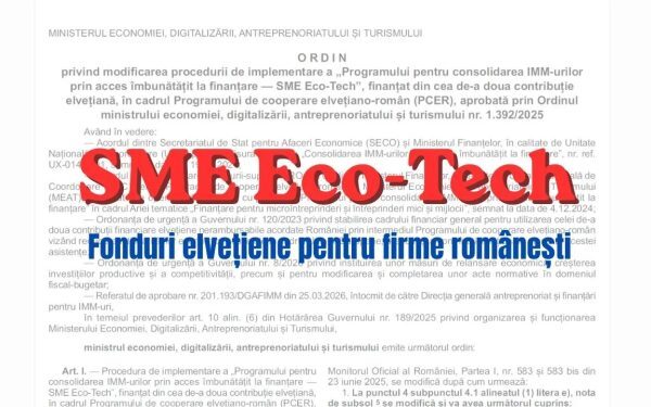 Fonduri Elvețiene: Încă o Ușurare pentru Firmele Micro pe SME Eco-Tech
