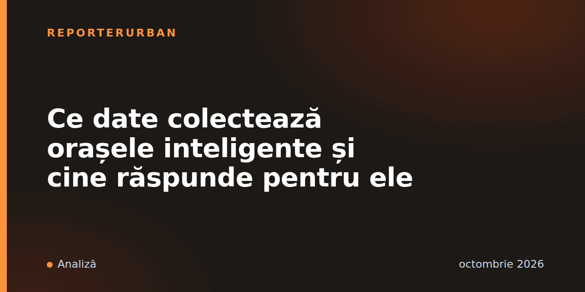 Ce date colectează orașele inteligente și cine răspunde pentru ele