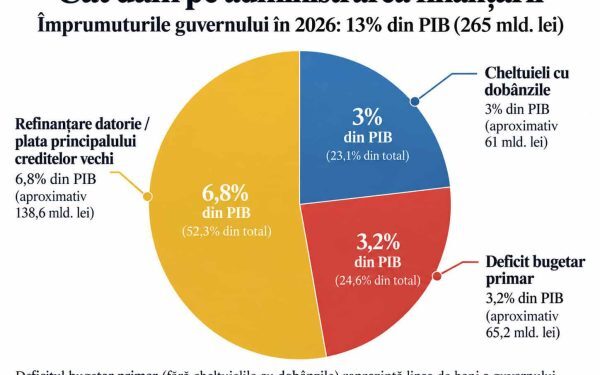 România: 75% din banii împrumutați pentru datorii și dobânzi